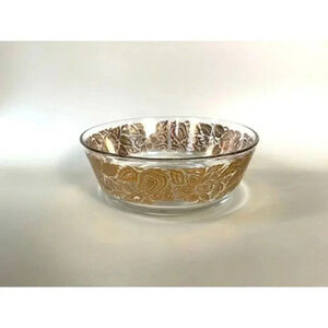Rare George Briard Floral Glass Decorative Vintage Fruit Bowl